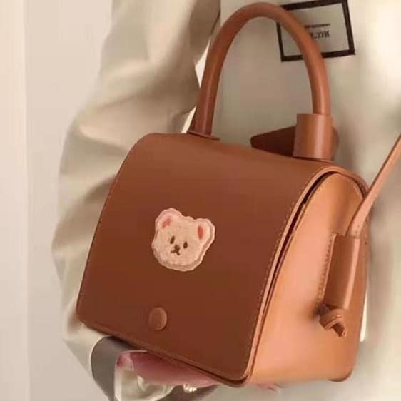 Adorable Bear Head Vintage Style Square Handbag