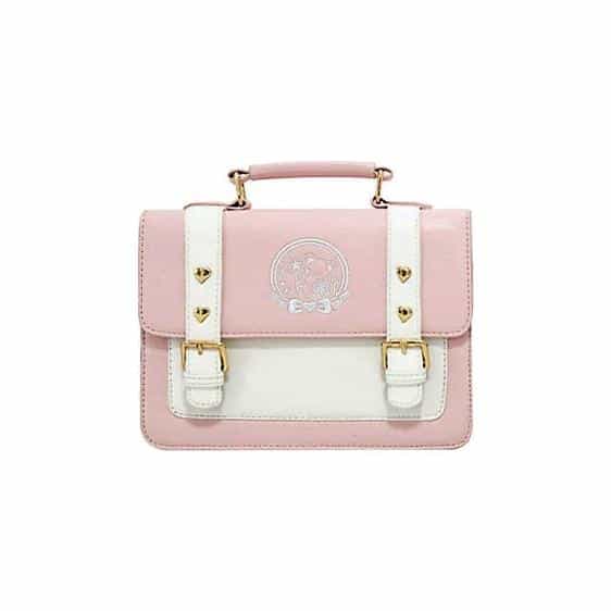 Adorable Cat Fairy Logo Design Pink Ladies Handbag