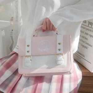 Adorable Cat Fairy Logo Design Pink Ladies Handbag