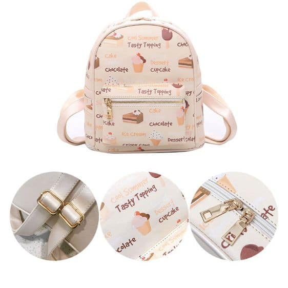 Adorable Cupcake Pattern Cream White Backpack