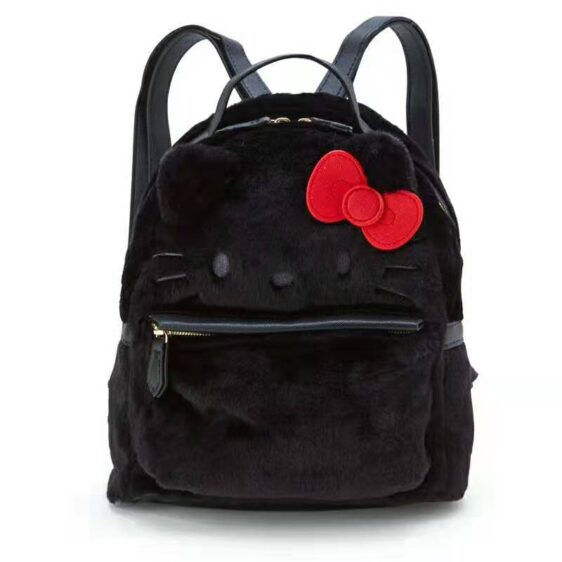 Adorable Hello Kitty Cat Black Backpack
