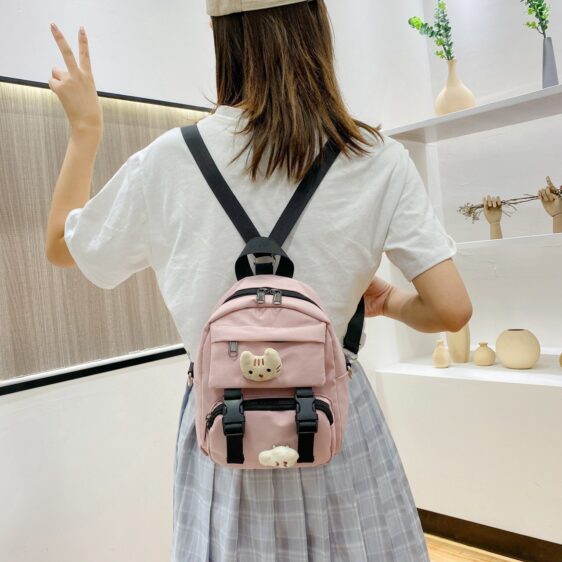 Adorable Kitten Design Pink Girly Backpack
