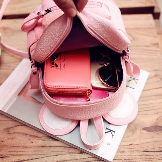 Adorable Panda Ears & Ribbon Pink Backpack
