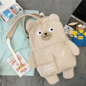 Charming Bear Animal Khaki Teen Backpack