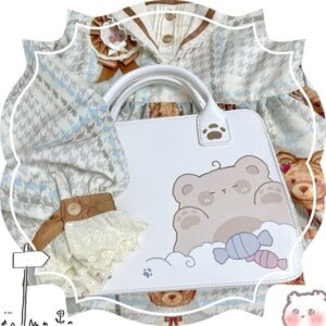 Charming Bear Cloud Candy And Paw Design Handbag