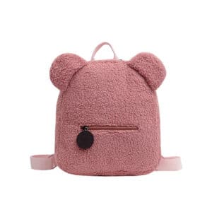 Charming Bear-Shaped Girly Pink Backpack