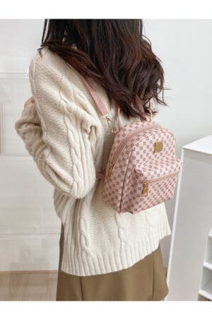 Charming Geometric Pattern Pink Lady Backpack