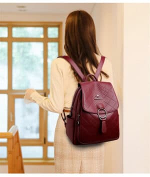 Charming Silver Kangaroo Red Lady Backpack