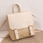 Charming Straw Woven White Lady Backpack