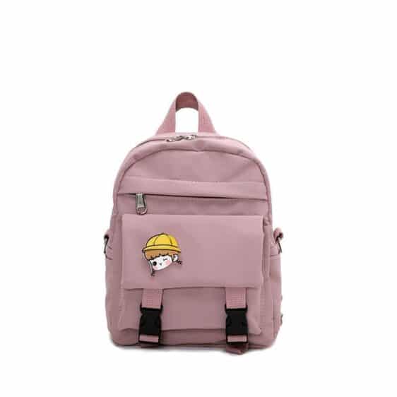 Charming Winking Girl Logo Pink Backpack