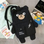 Cute Animal Bear Design Black Girl Backpack