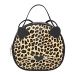 Cute Cat Nose & Whiskers Brown Leopard Shoulder Bag