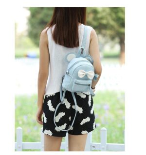 Cute Ribbon Design Sky Blue Teen Backpack