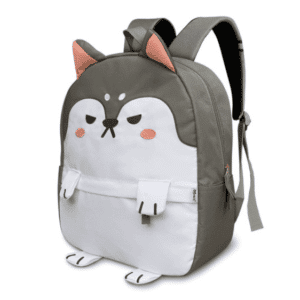 Cute Siberian Husky Dog Gray School Backpack