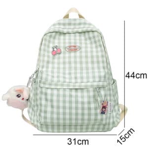 Cute Small Cherry Design Green Lady Backpack