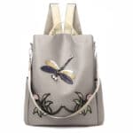 Cute Trendy Dragonfly Flower Gray Backpack
