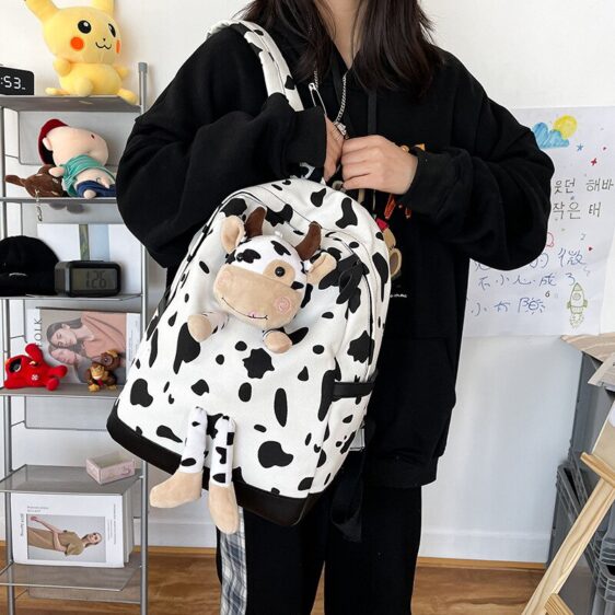 Cute White Cow Animal Pattern Backpack