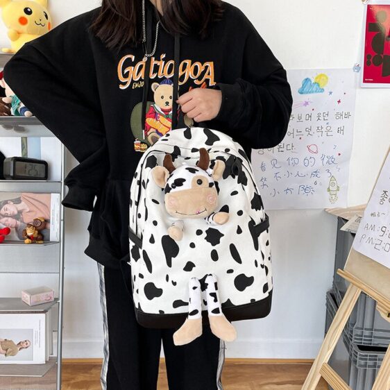 Cute White Cow Animal Pattern Backpack