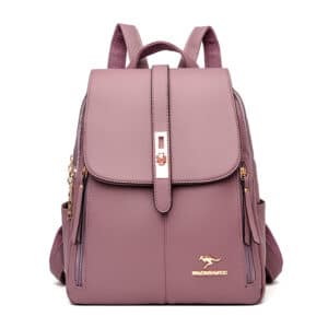 Golden Kangaroo Cute Purple Woman Backpack