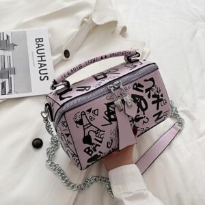 Grafitti Art Design Cute Purple Ladies Handbag