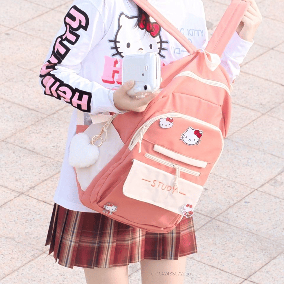school pink hello kitty bag