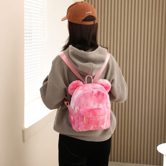 Kawaii Bear Ears Design Pink Backpack