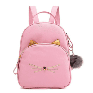 Kawaii Cat Ears & Whiskers Pink Backpack