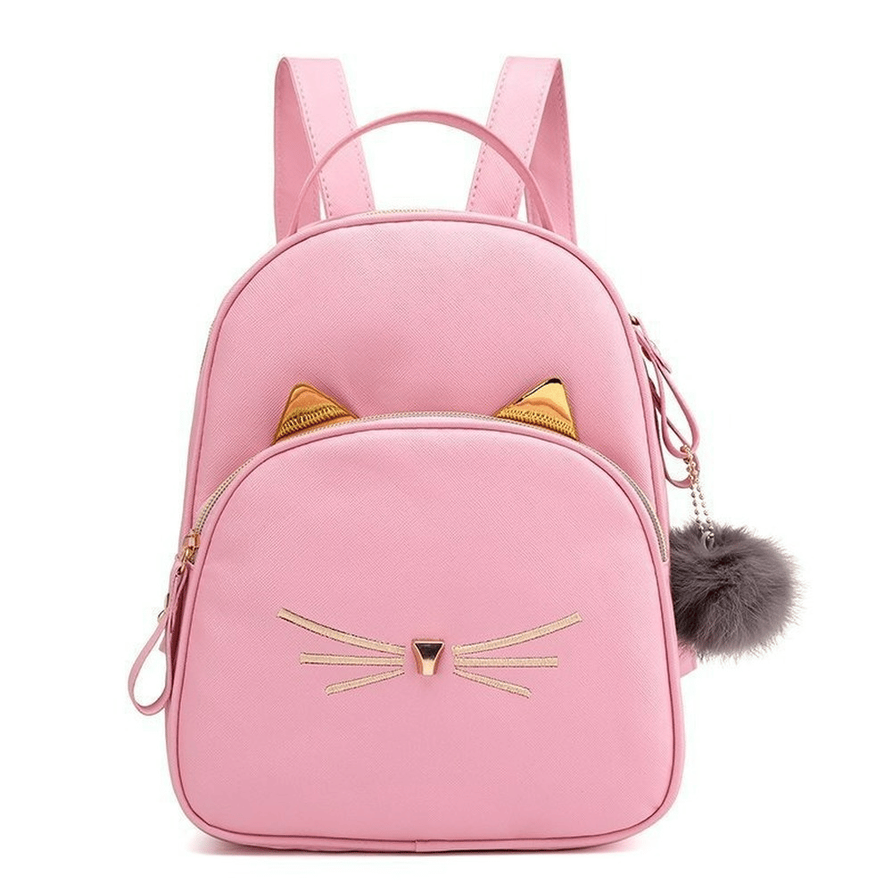 Kawaii Cat Ears & Whiskers Pink Backpack - Kawaii Bag