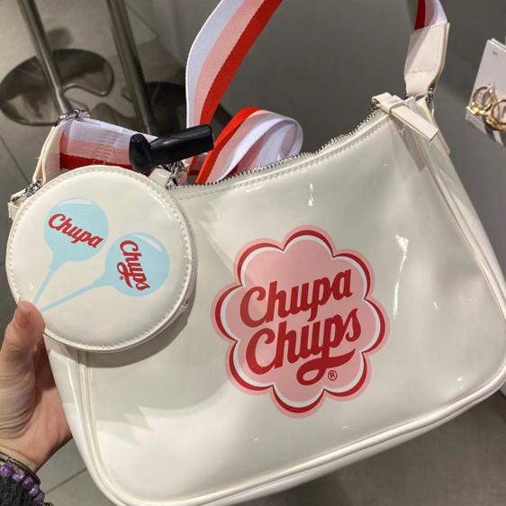 Kawaii Chupa Chups Lollipop Logo Trendy Shoulder Bag