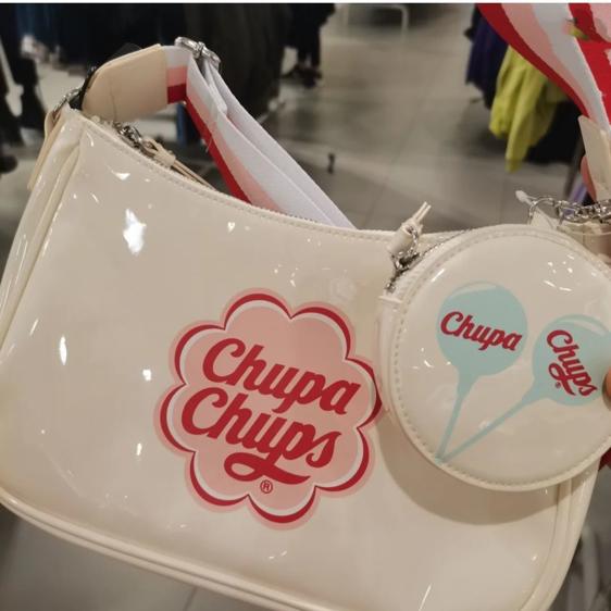 Kawaii Chupa Chups Lollipop Logo Trendy Shoulder Bag