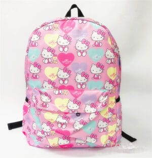 Kawaii Hello Kitty Pattern Pink School Backpack