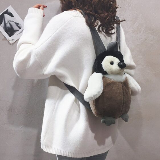Kawaii Khaki Penguin Animal Girl Backpack