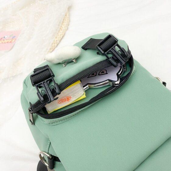 Kawaii Kitten Design Surf Green Teen Backpack