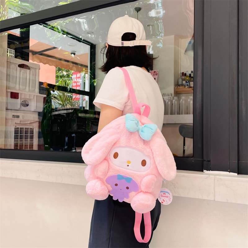 Kawaii My Melody Cartoon Pink Plush Backpack - Kawaii Bag
