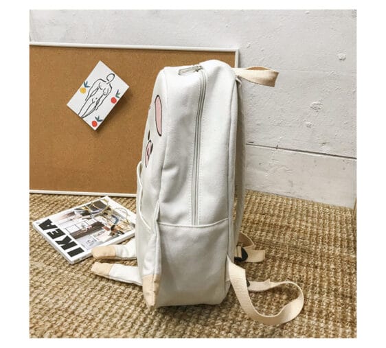 Kawaii White Pig Design Teen Girl Backpack