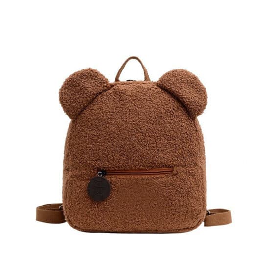 Lovely Bear-Shaped Brown Woman Backpack