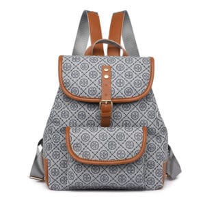 Lovely Geometric Pattern Gray Woman Backpack