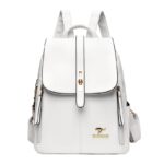 Lovely Minimalist Kangaroo Solid White Backpack