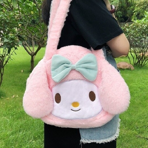 Lovely My Melody Sanrio Pink Plush Shoulder Bag
