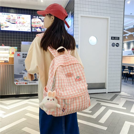 Lovely Rabit Doll & Cherry Pink Backpack