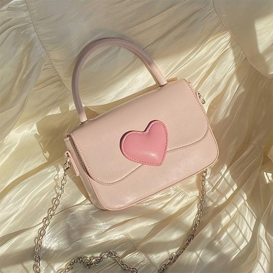 Lovely Simple Pink Heart Ladies Shoulder Bag