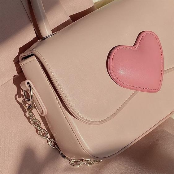 Lovely Simple Pink Heart Ladies Shoulder Bag