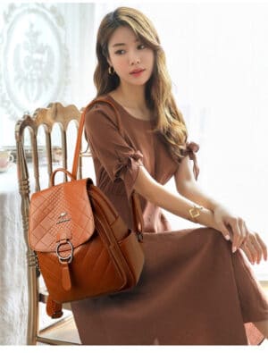 Minimalist Kangaro Elegant Lady Brown Backpack