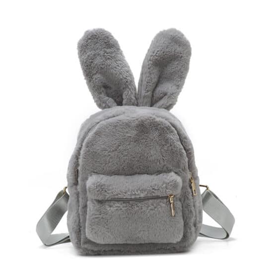Adorable Bunny Ears Gray Girl Backpack