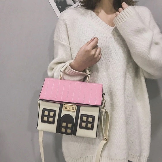 Adorable House Style Beige Trendy Teen Handbag