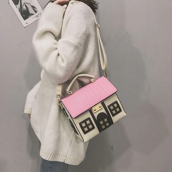 Adorable House Style Beige Trendy Teen Handbag