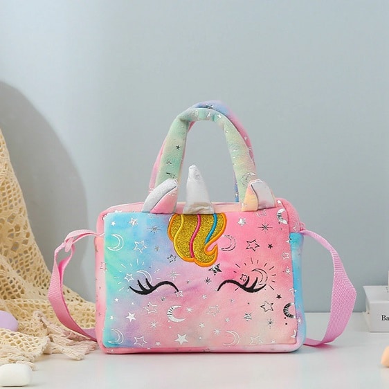 Adorable Unicorn Starry Pattern Girly Handbag