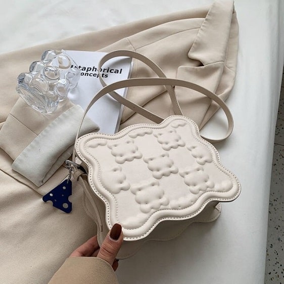 Biscuit Pattern Charming White Square Handbag