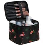Charming Black Flamingo Makeup Organizer Bag