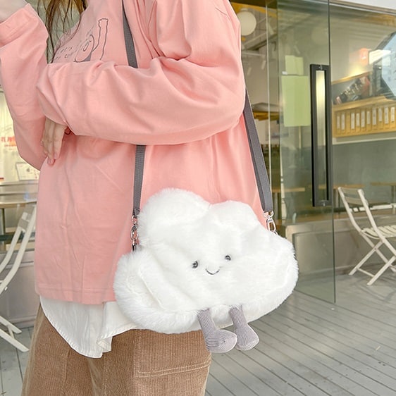 Charming Cloud-Shaped Soft Plush Shoulder Bag